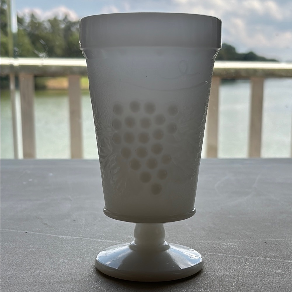 White Milk Glass Goblet